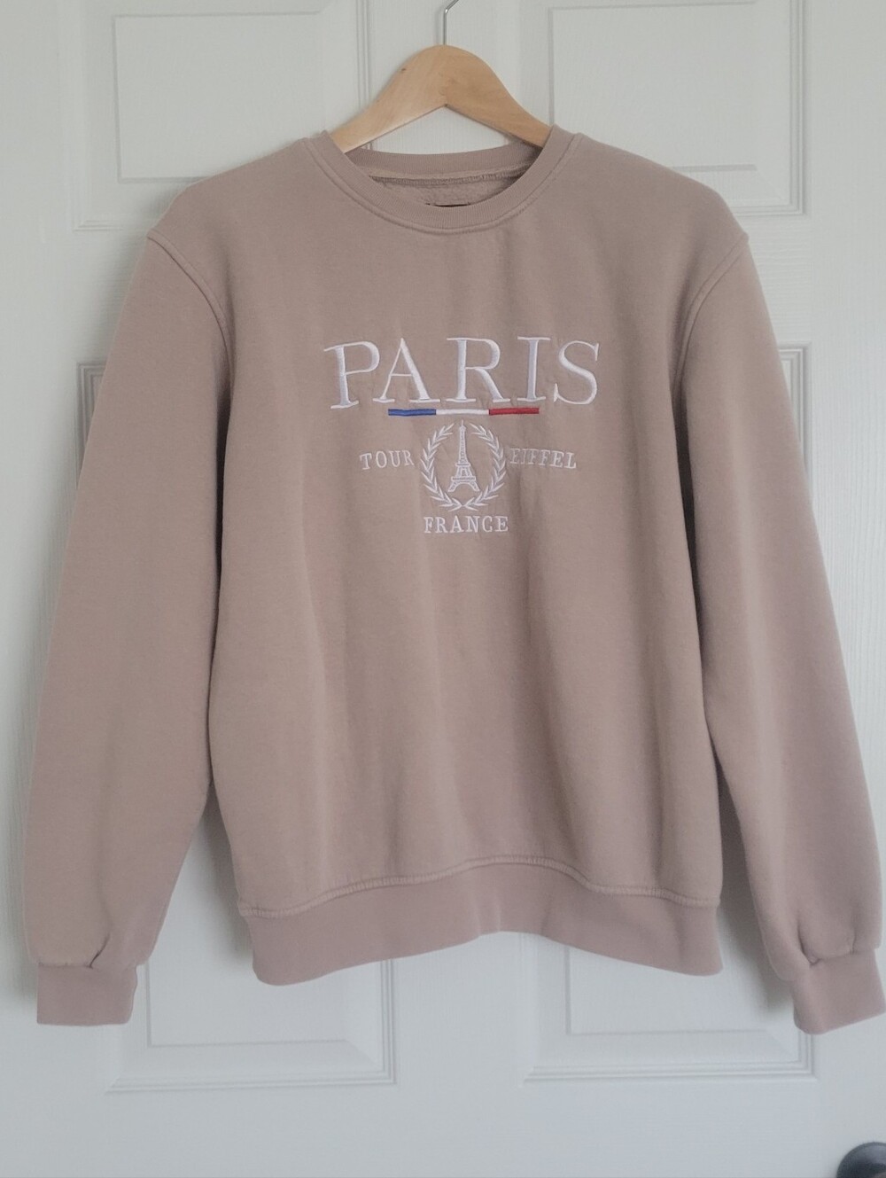 Paris Embroidered Crewneck Sweatshirt - Taupe